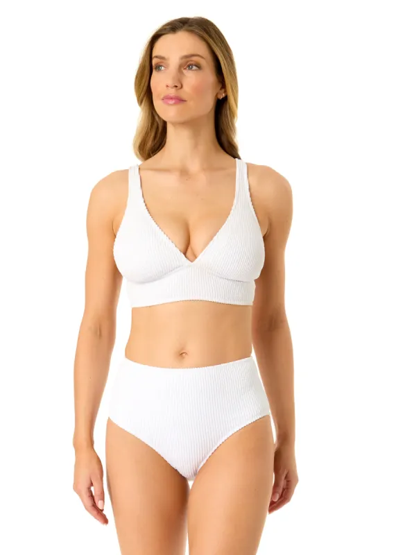 Women's Live In Color Textured Shirred Soft Band Bralette Bikini Swim Top sold by Anne Cole
