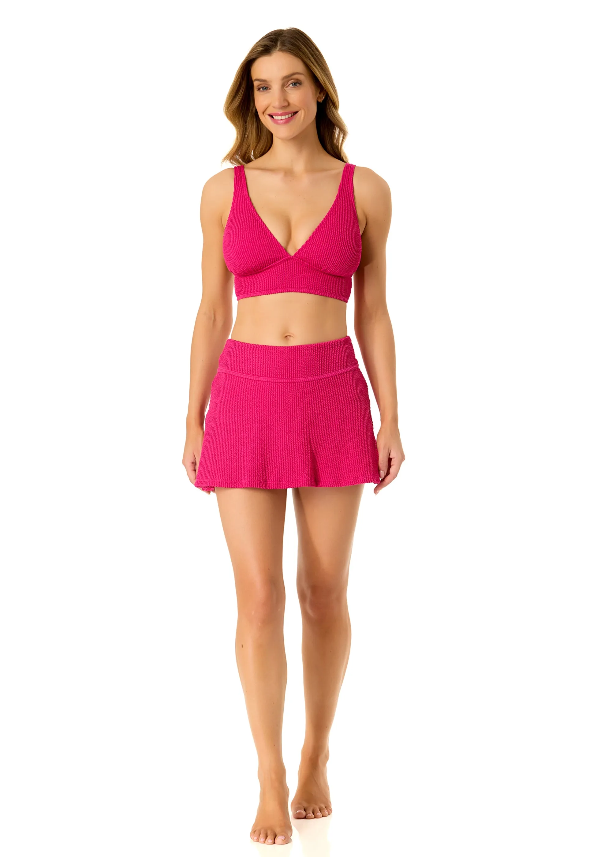 Women's Live In Color Textured Shirred Soft Band Bralette Bikini Swim Top sold by Anne Cole product image thumbnail 3