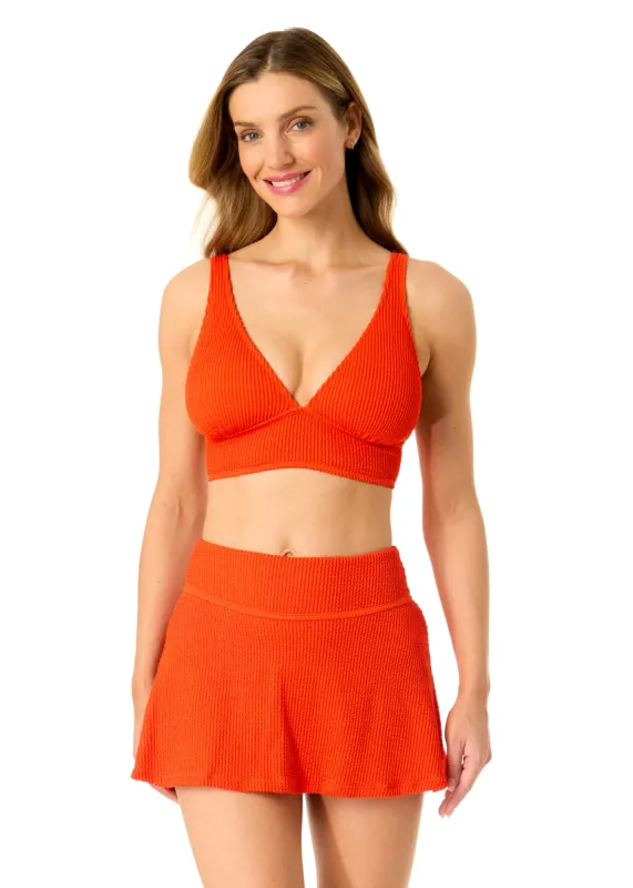 Women's Live In Color Textured Shirred Soft Band Bralette Bikini Swim Top sold by Anne Cole