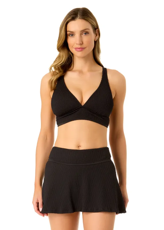 Women's Live In Color Textured Shirred Soft Band Bralette Bikini Swim Top sold by Anne Cole
