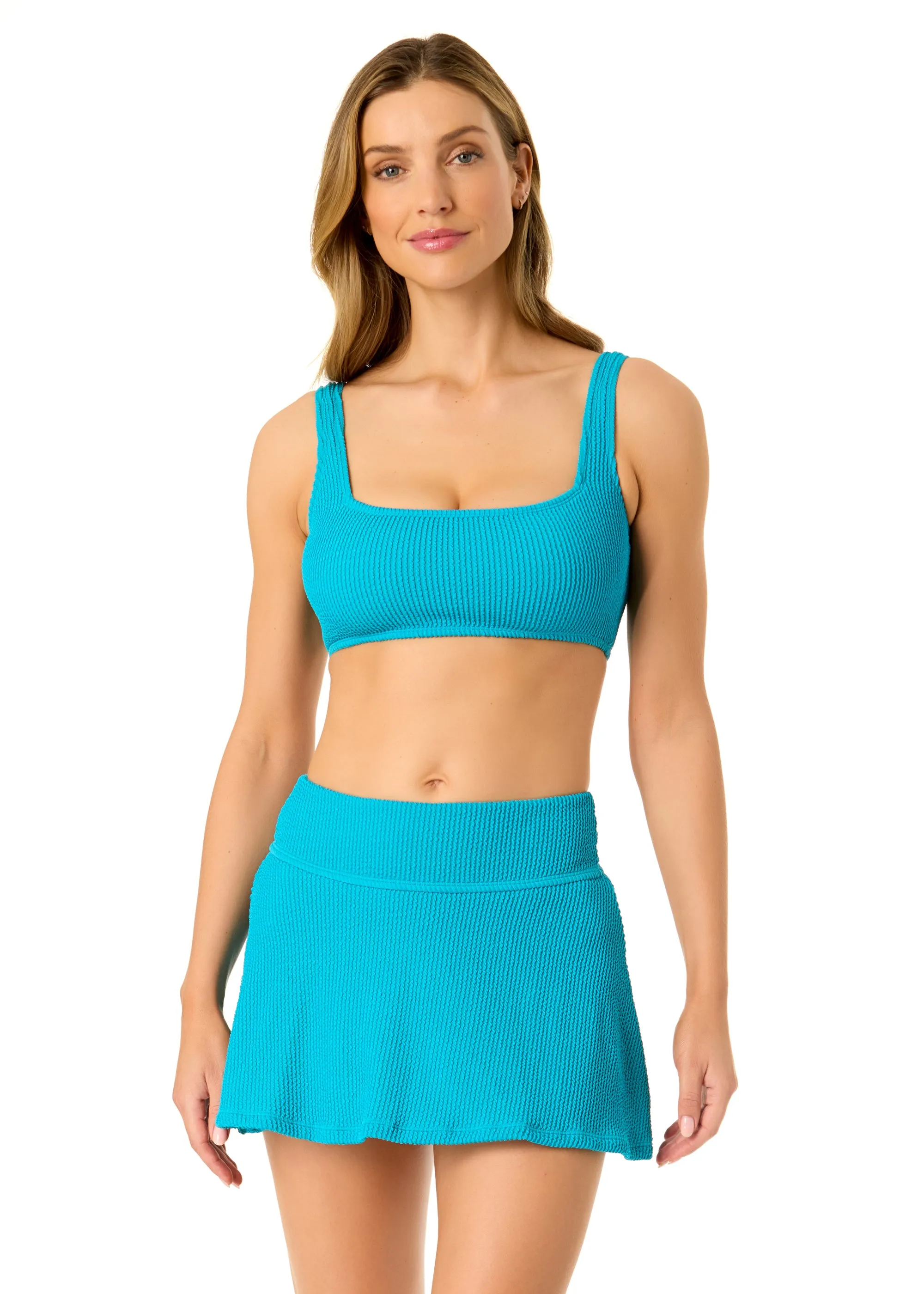 Women's Live In Color Textured Classic Square Neck Bralette Bikini Swim Top sold by Anne Cole product image thumbnail 5