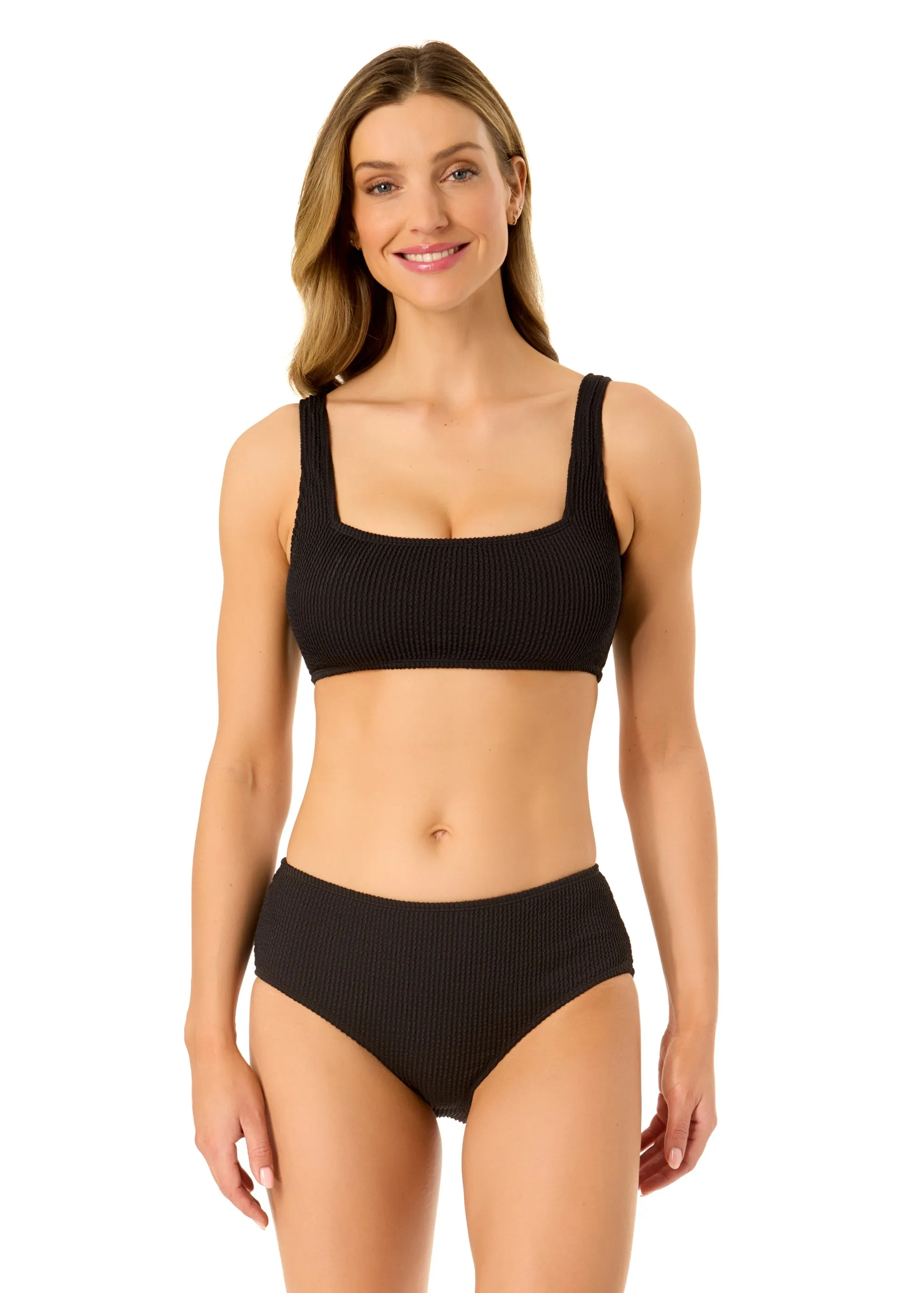 Women's Live In Color Textured Classic Square Neck Bralette Bikini Swim Top sold by Anne Cole product image thumbnail 3