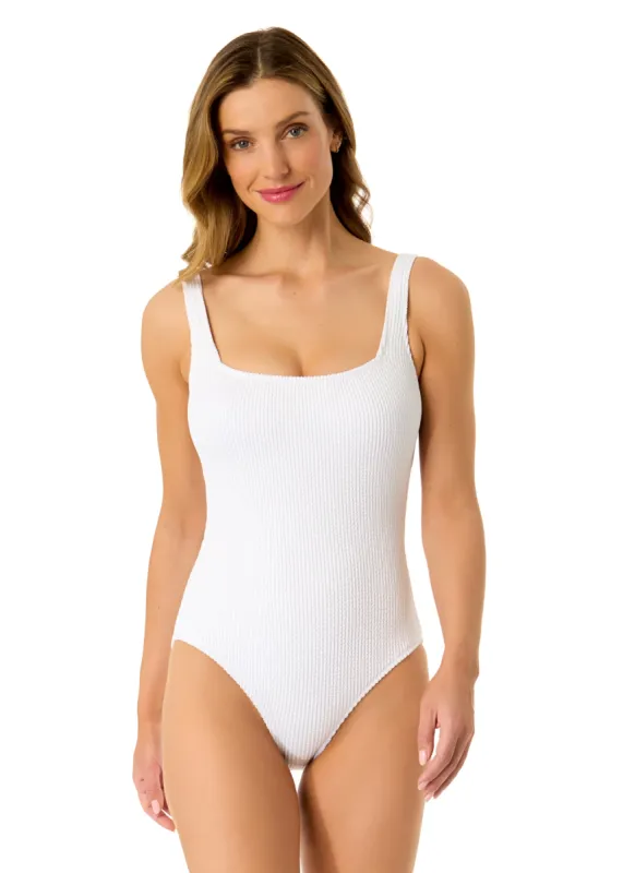 Women's Live In Color Textured Classic Square Neck One Piece Swimsuit sold by Anne Cole