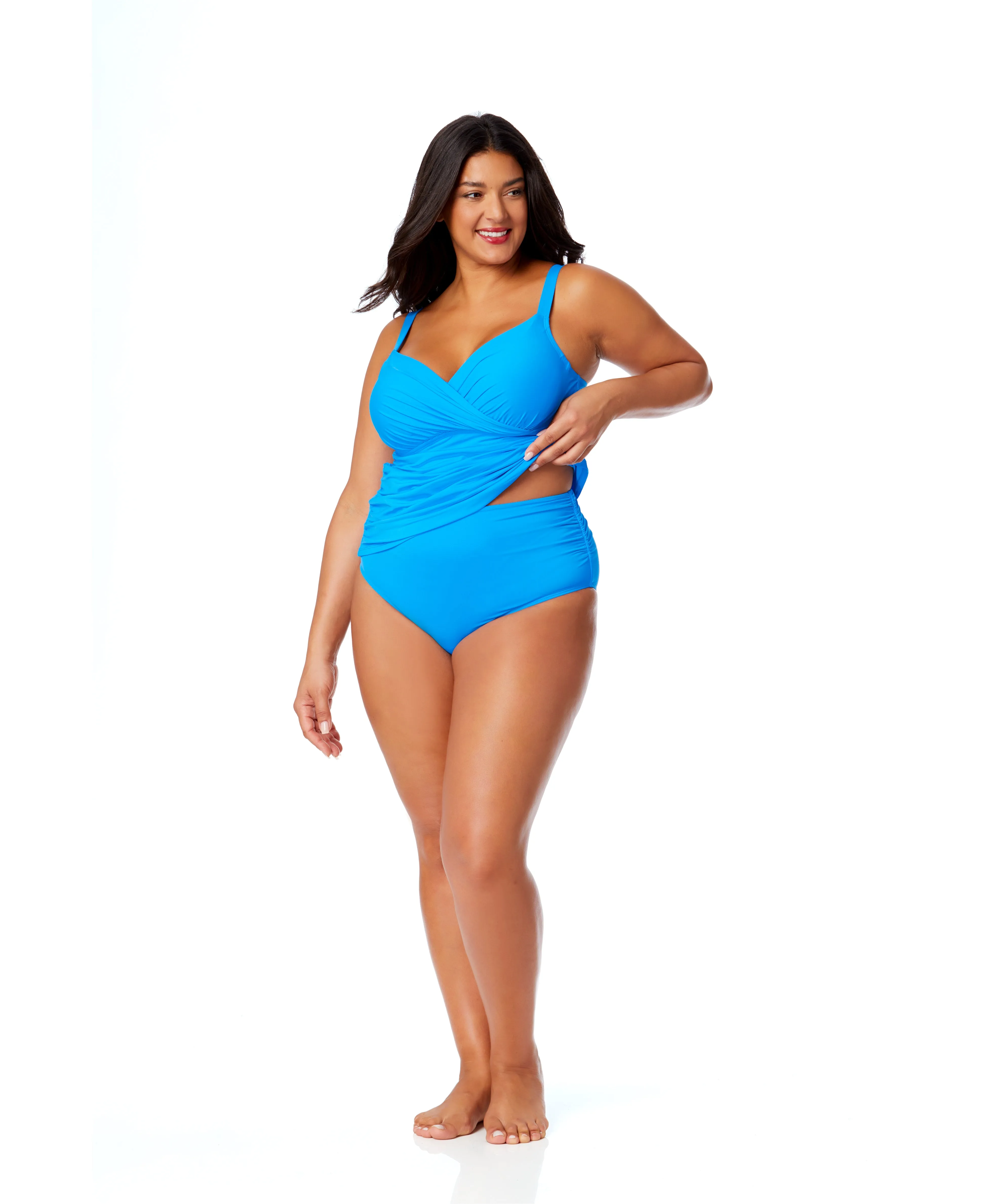 Women's Plus Live In Color Twist Front Underwire Tankini Swim Top sold by Anne Cole product image thumbnail 3