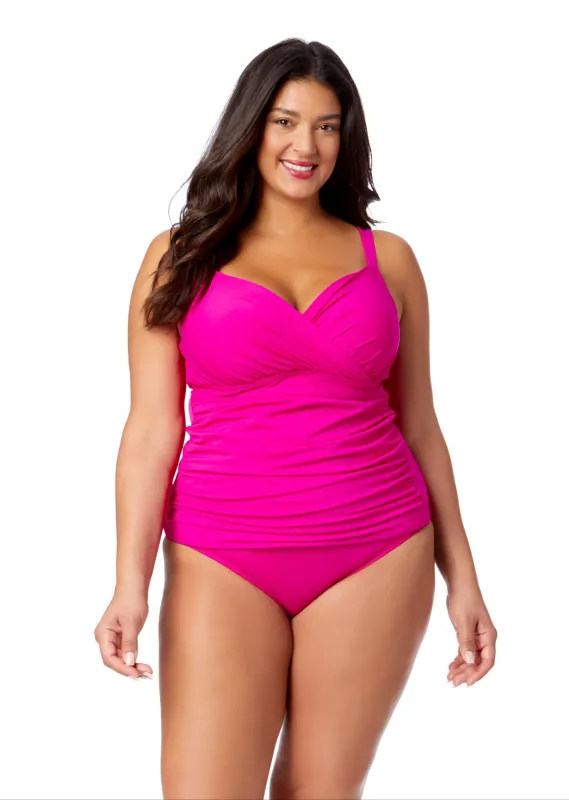 Women's Plus Live In Color Twist Front Underwire Tankini Swim Top sold by Anne Cole