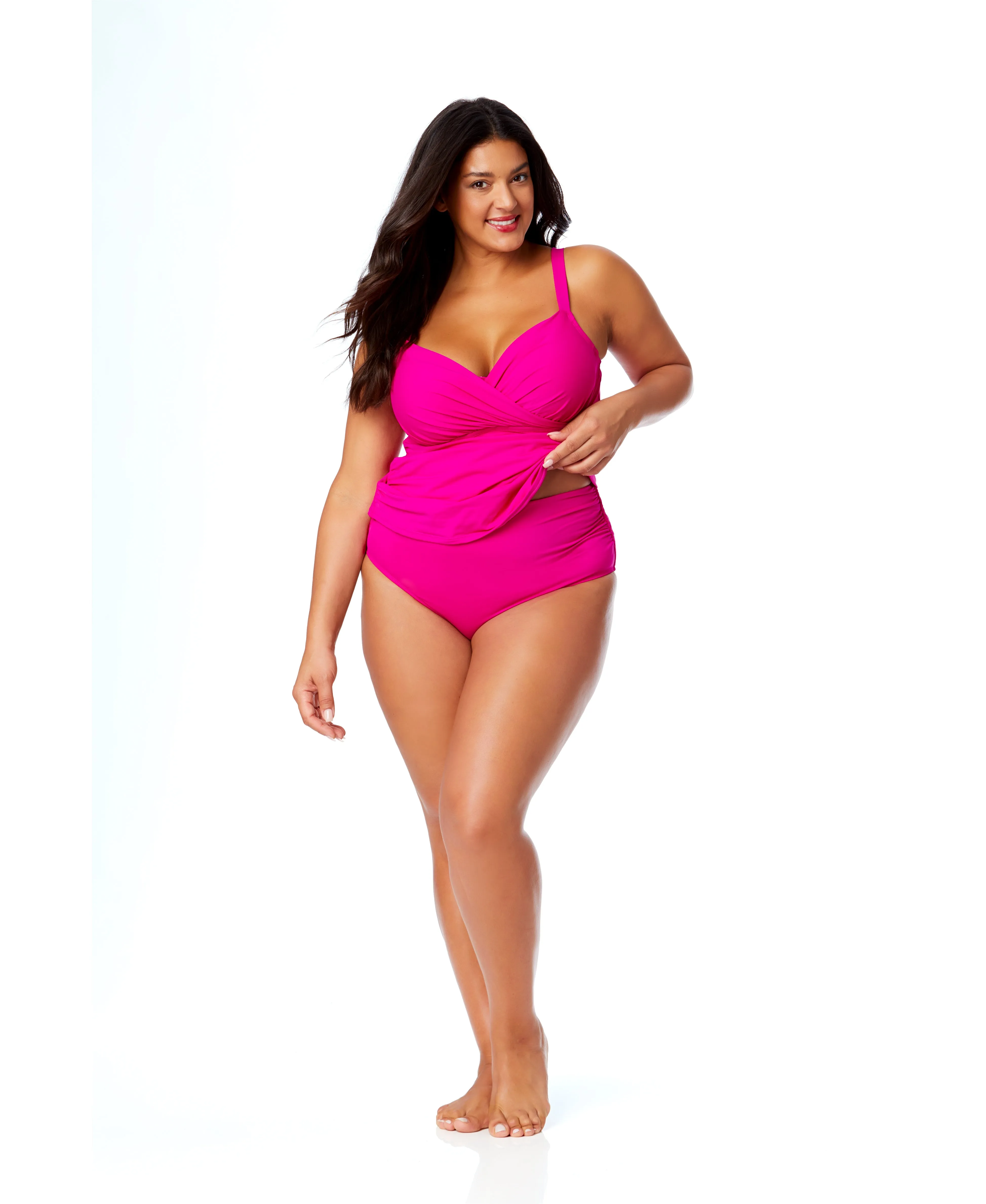 Women's Plus Live In Color Twist Front Underwire Tankini Swim Top sold by Anne Cole product image thumbnail 5