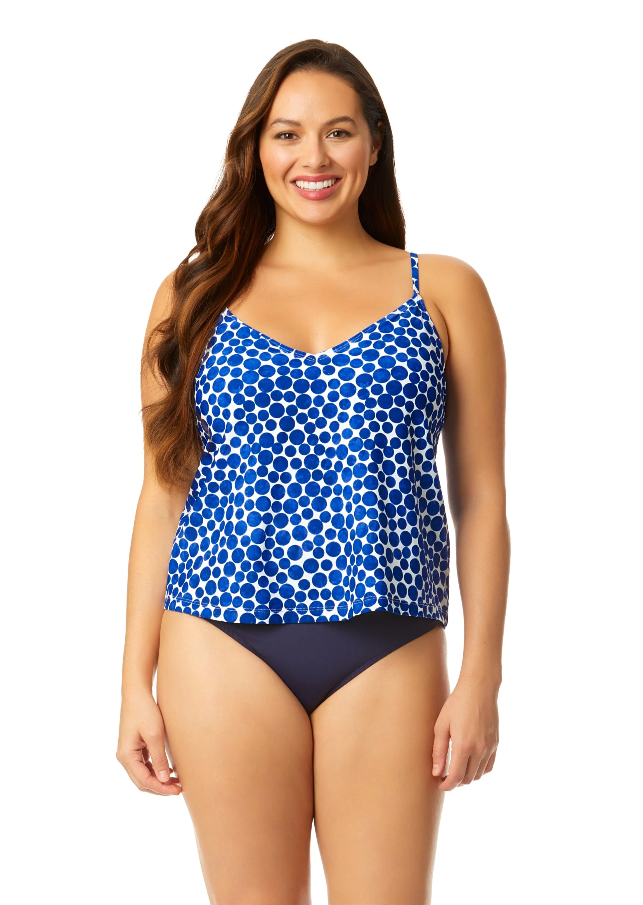 Women's Denim Dot Easy Triangle Tankini Swim Top sold by Anne Cole