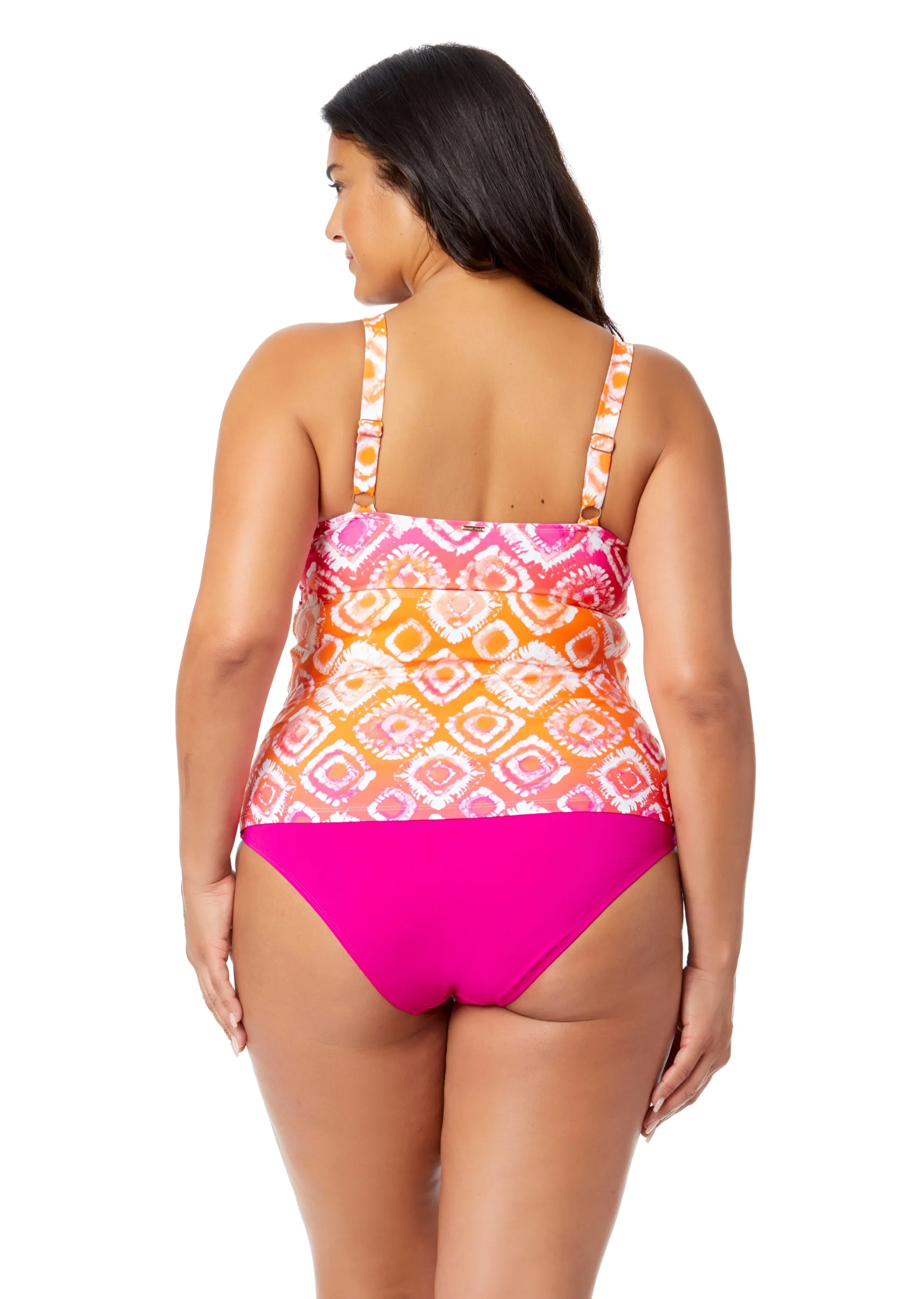 Women's Plus Tie Dye Foulard Hidden Underwire Drape Front Tankini Swim Top sold by Anne Cole product image thumbnail 2