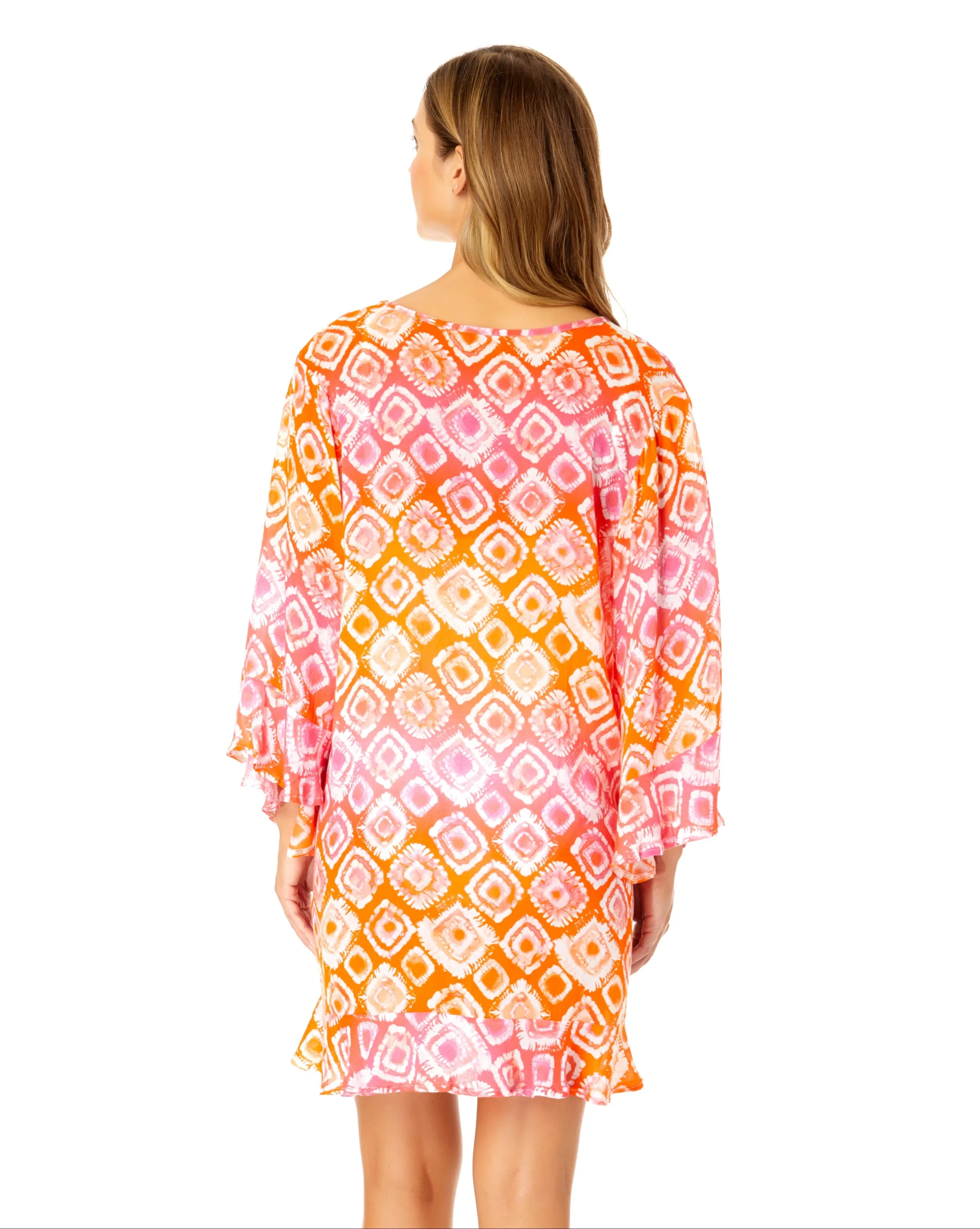 Women's Tie Dye Foulard Flounce V Neck Tunic Swimsuit Cover Up sold by Anne Cole product image thumbnail 2