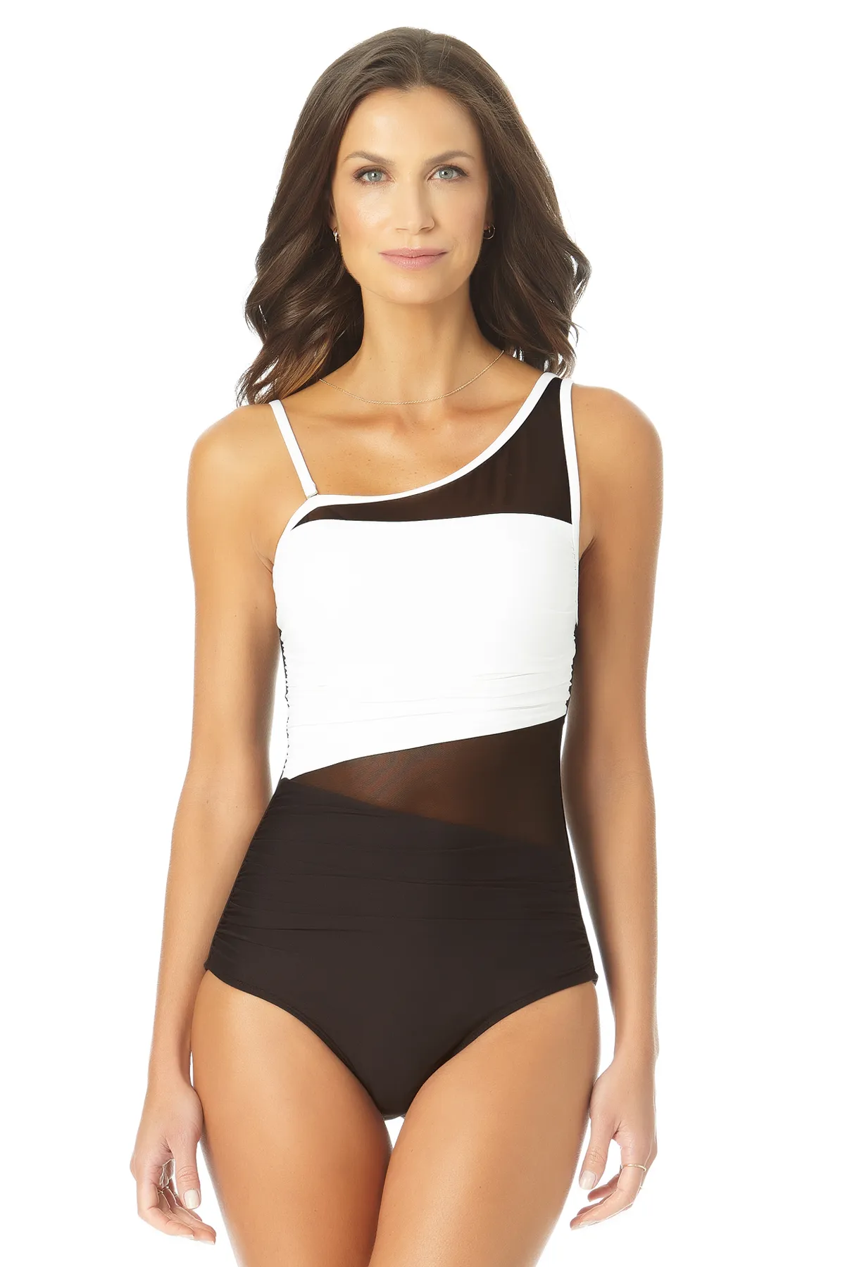 Anne Cole - Assymetrical Mesh One Piece Swimsuit sold by Anne Cole product image thumbnail 5