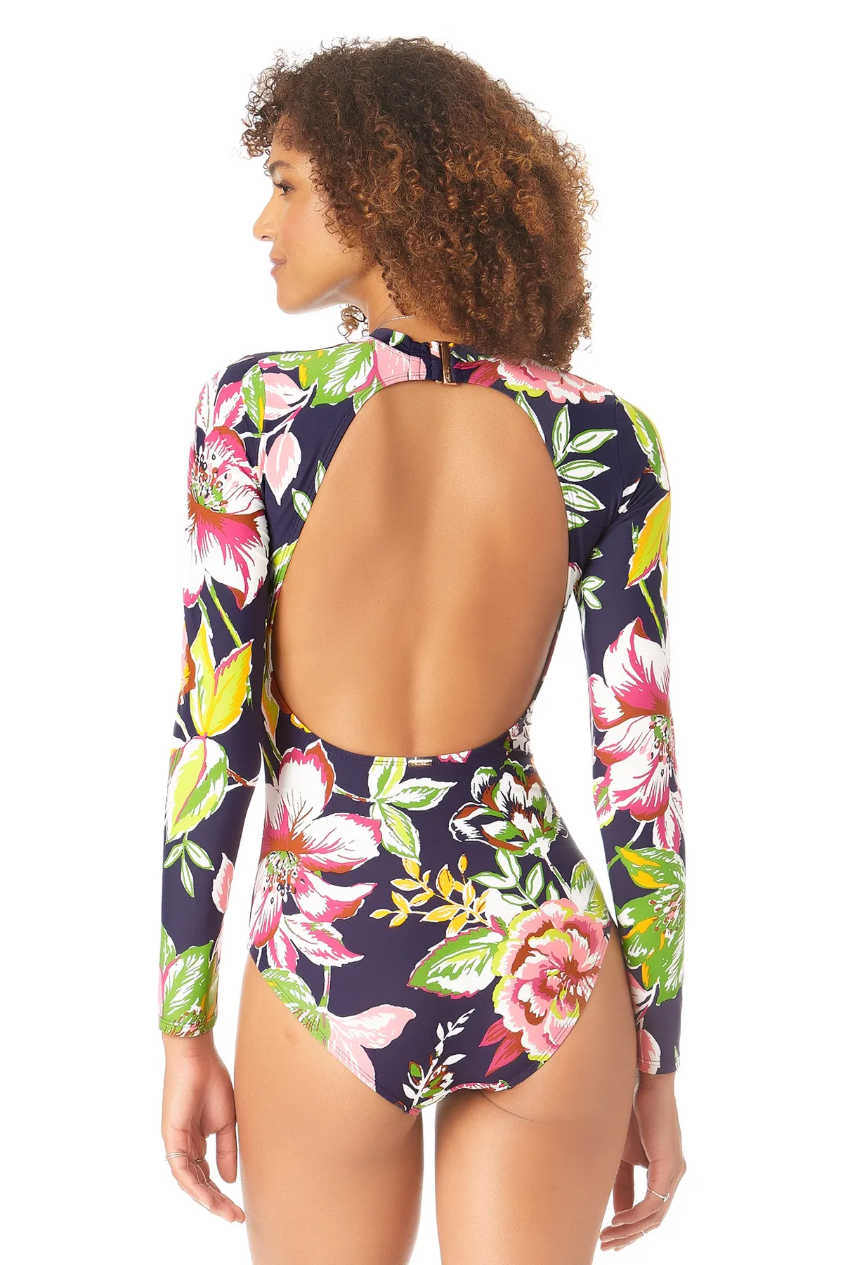 Anne Cole - Long Sleeve Open Back One Piece Rash Guard Swimsuit sold by Anne Cole product image thumbnail 2