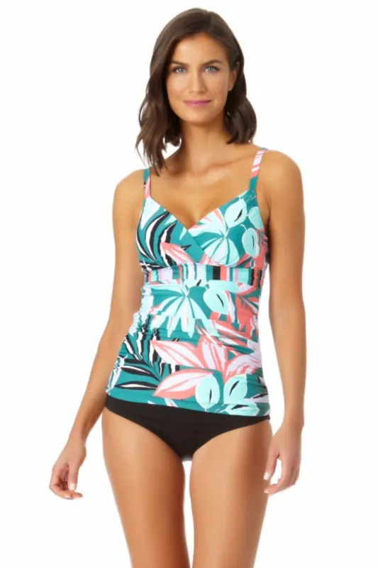 Anne Cole - Surplice Hidden Underwire Tankini Swim Top sold by Anne Cole