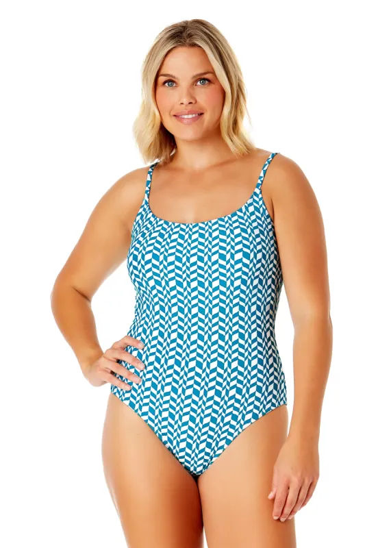 Women's Ripple Geo Classic Lingerie Maillot One Piece Swimsuit sold by Anne Cole