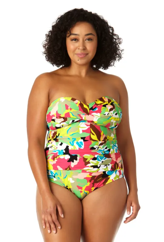 Anne Cole Plus - Women's Twist Front Shirred One Piece Swimsuit sold by Anne Cole