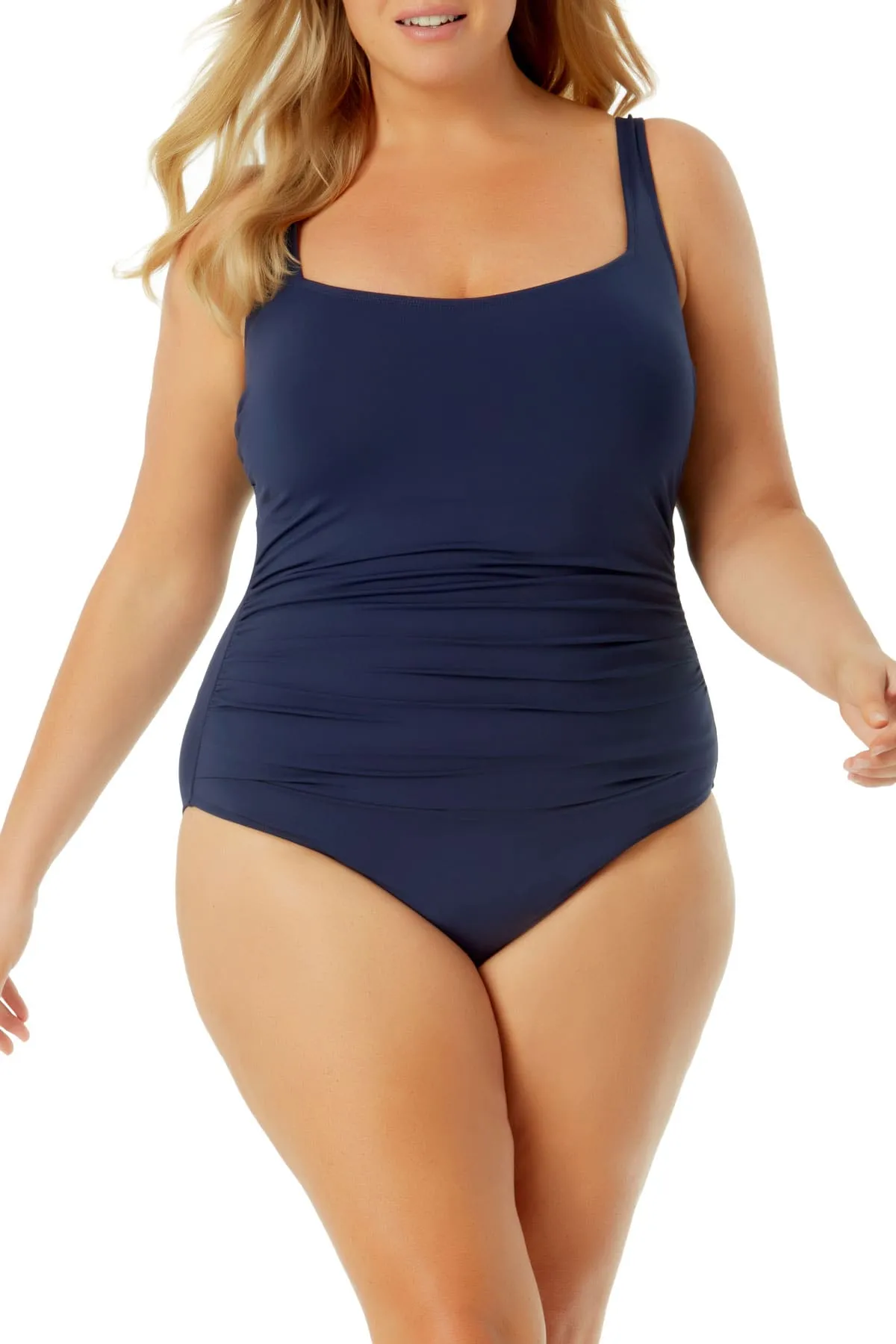 Anne Cole Plus - Square Neck Shirred One Piece sold by Anne Cole product image thumbnail 5
