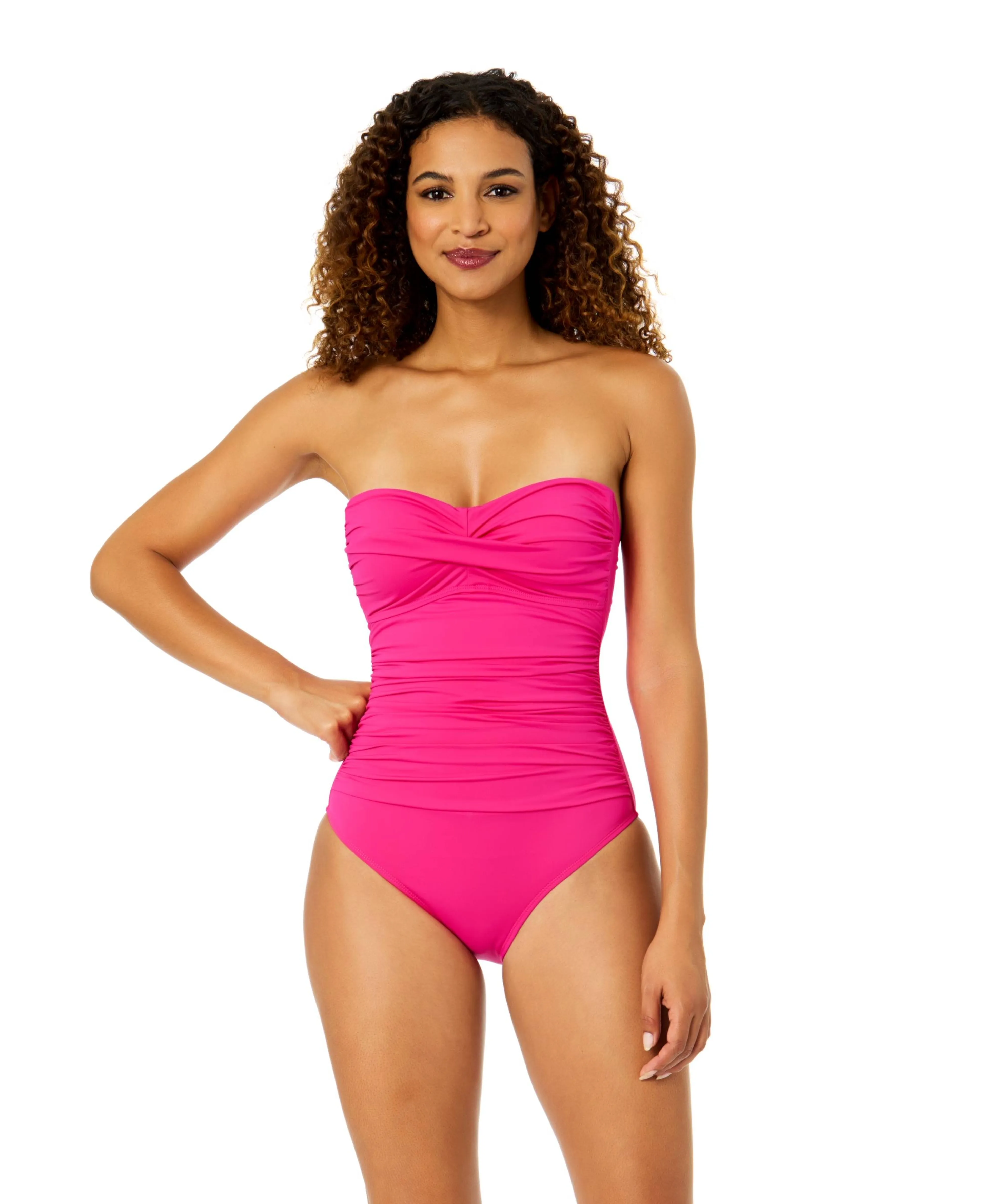 Women's Live In Color Orchid Twist Front Shirred One Piece Swimsuit sold by Anne Cole product image thumbnail 3