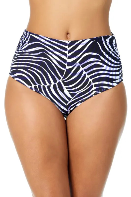 Women's Shadow Palm Fold Over High Waist Shirred Bikini Swim Bottoms sold by Anne Cole