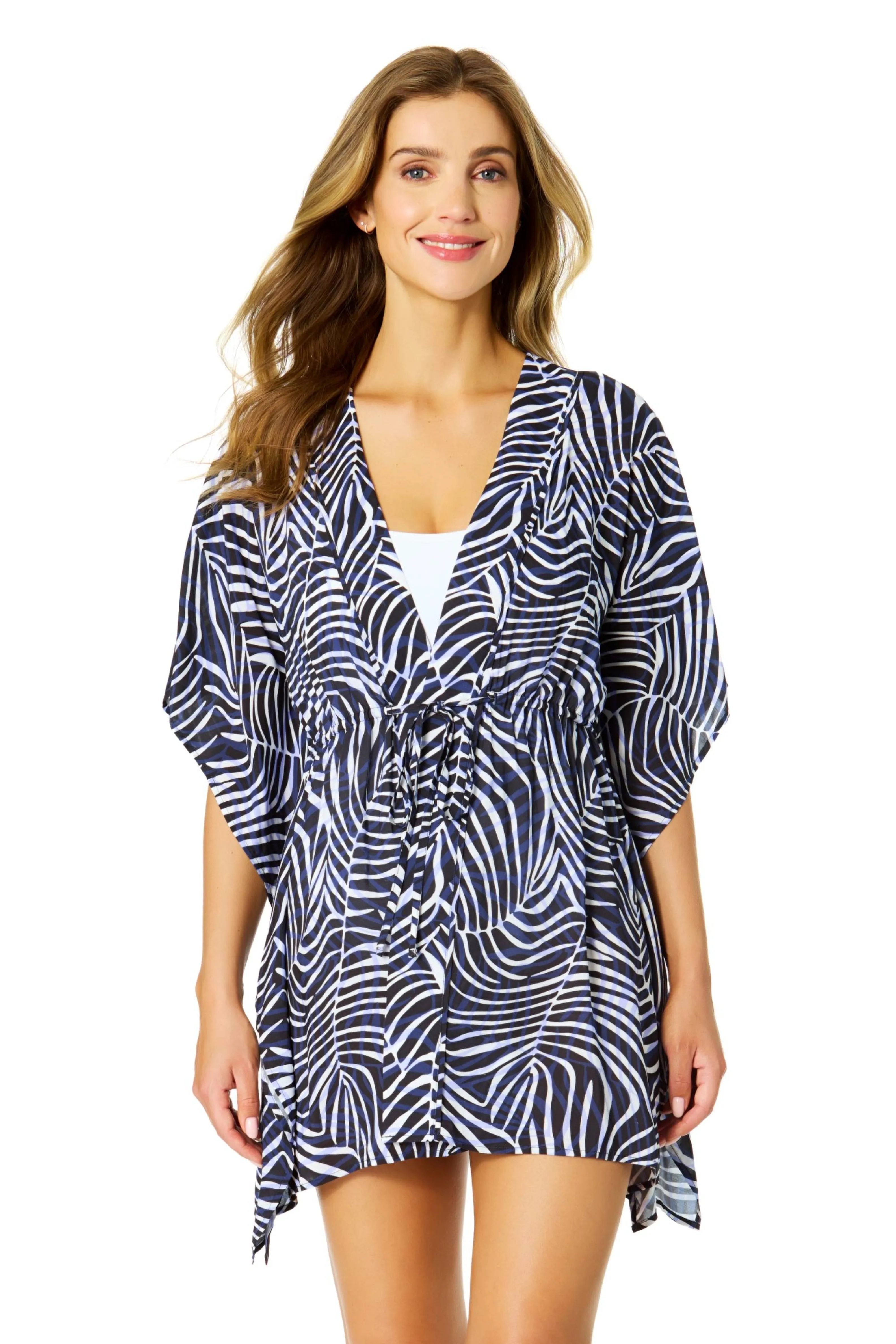 Women's Shadow Palm Tie Front Kaftan Swimsuit Cover Up sold by Anne Cole