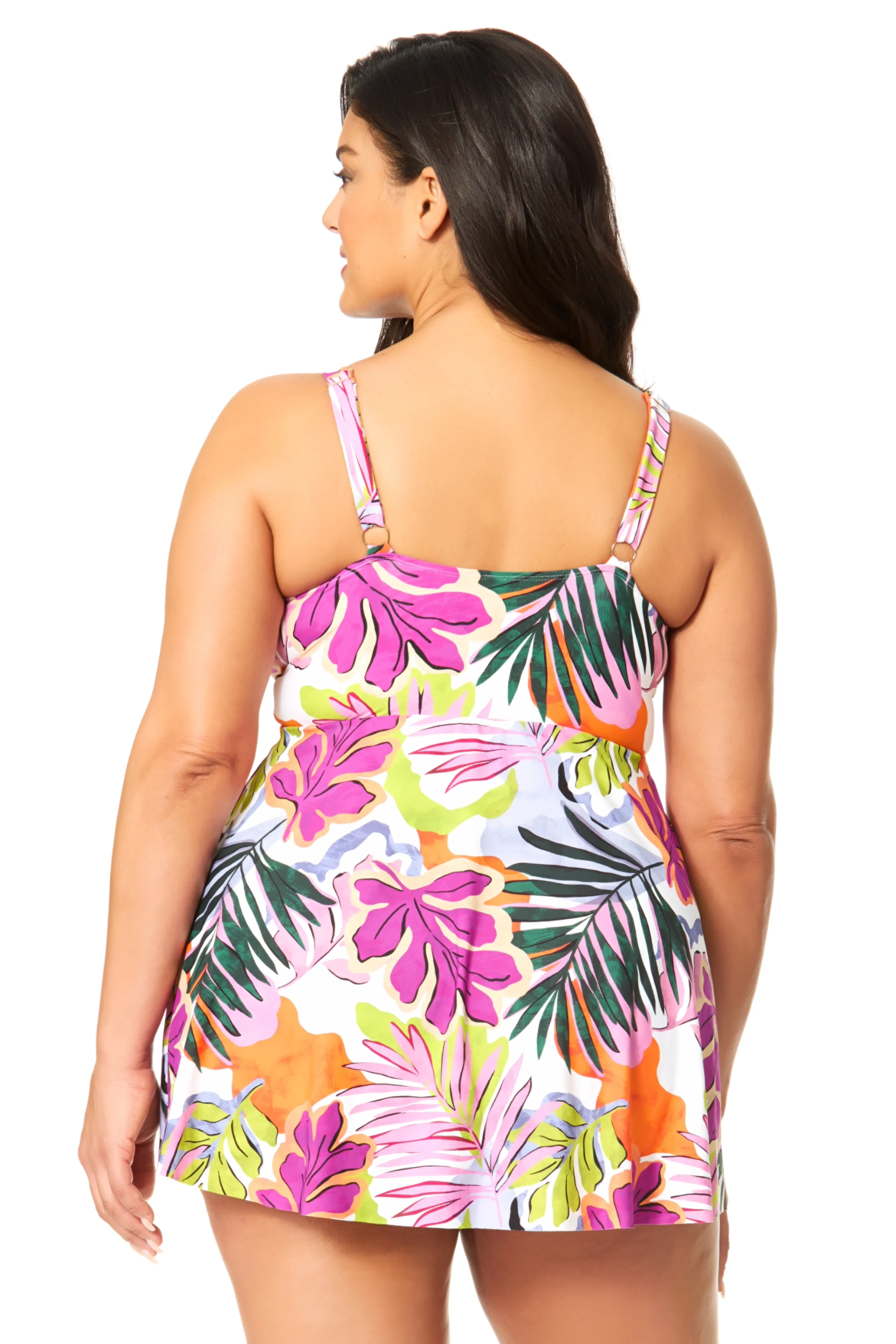 Women's Plus Mod Tropical Swim Dress With Skirted Bottom sold by Anne Cole product image thumbnail 2