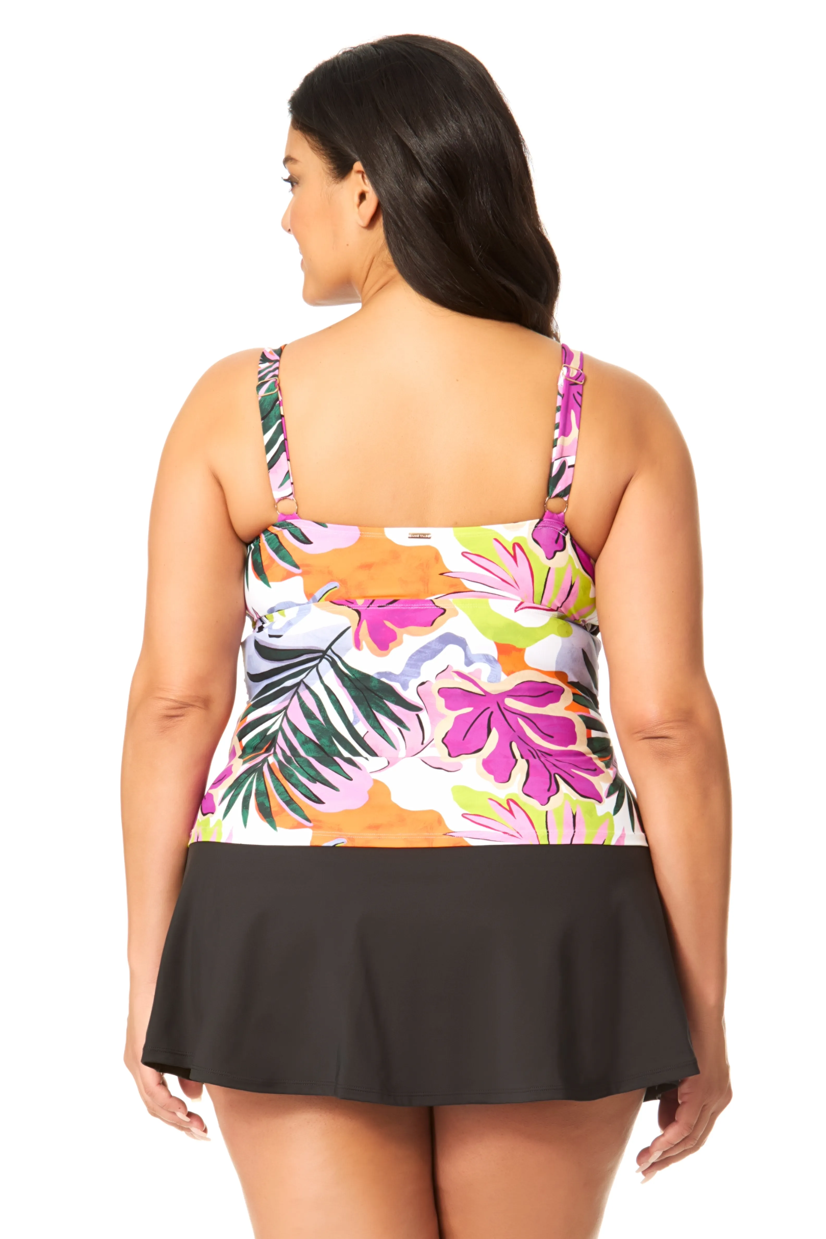 Women's Plus Mod Tropical Hidden Underwire Drape Front Tankini Swim Top sold by Anne Cole product image thumbnail 5