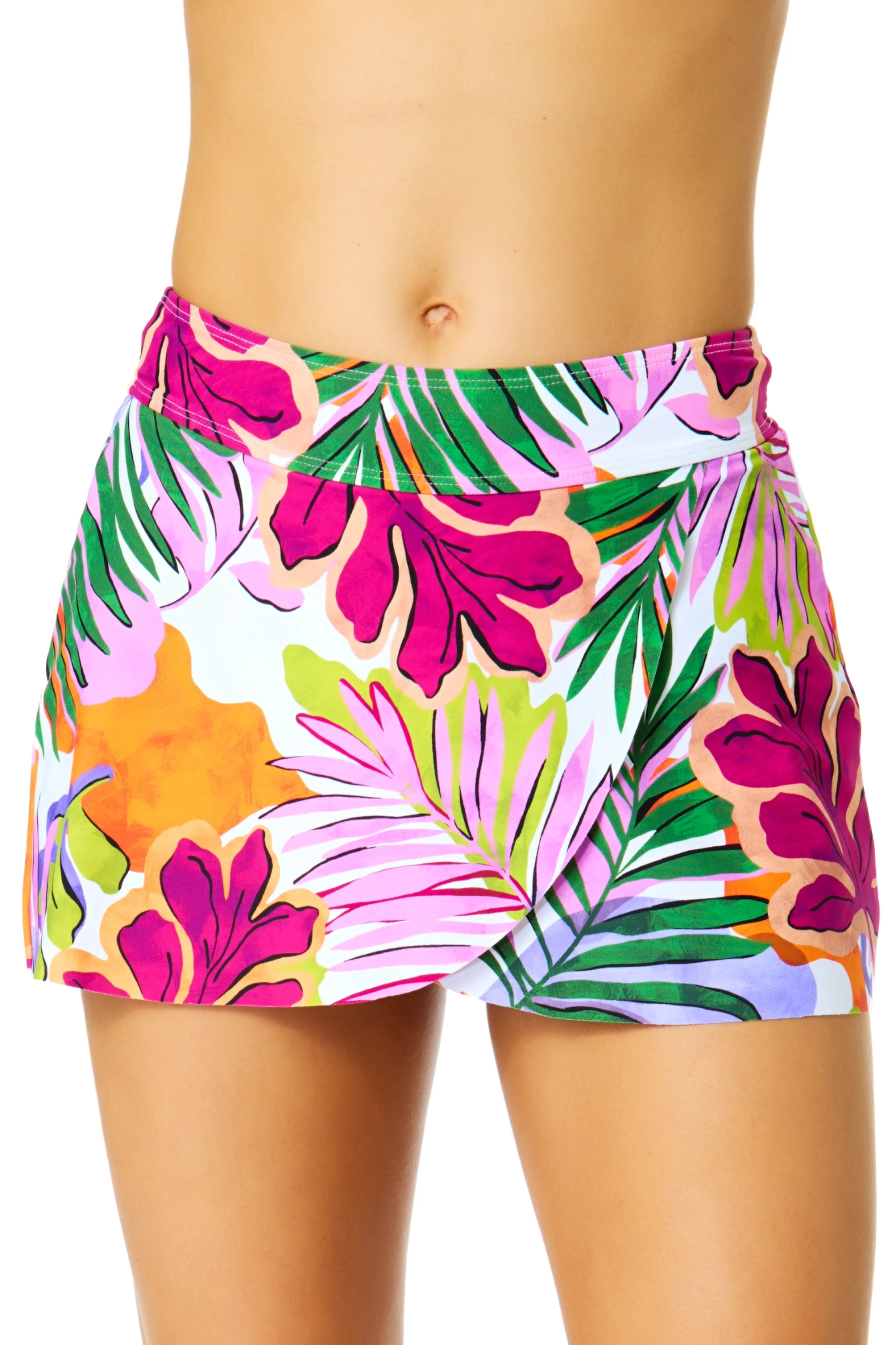 Women's Mod Tropical Drape Front Mid Rise Swim Skirt Bottom sold by Anne Cole