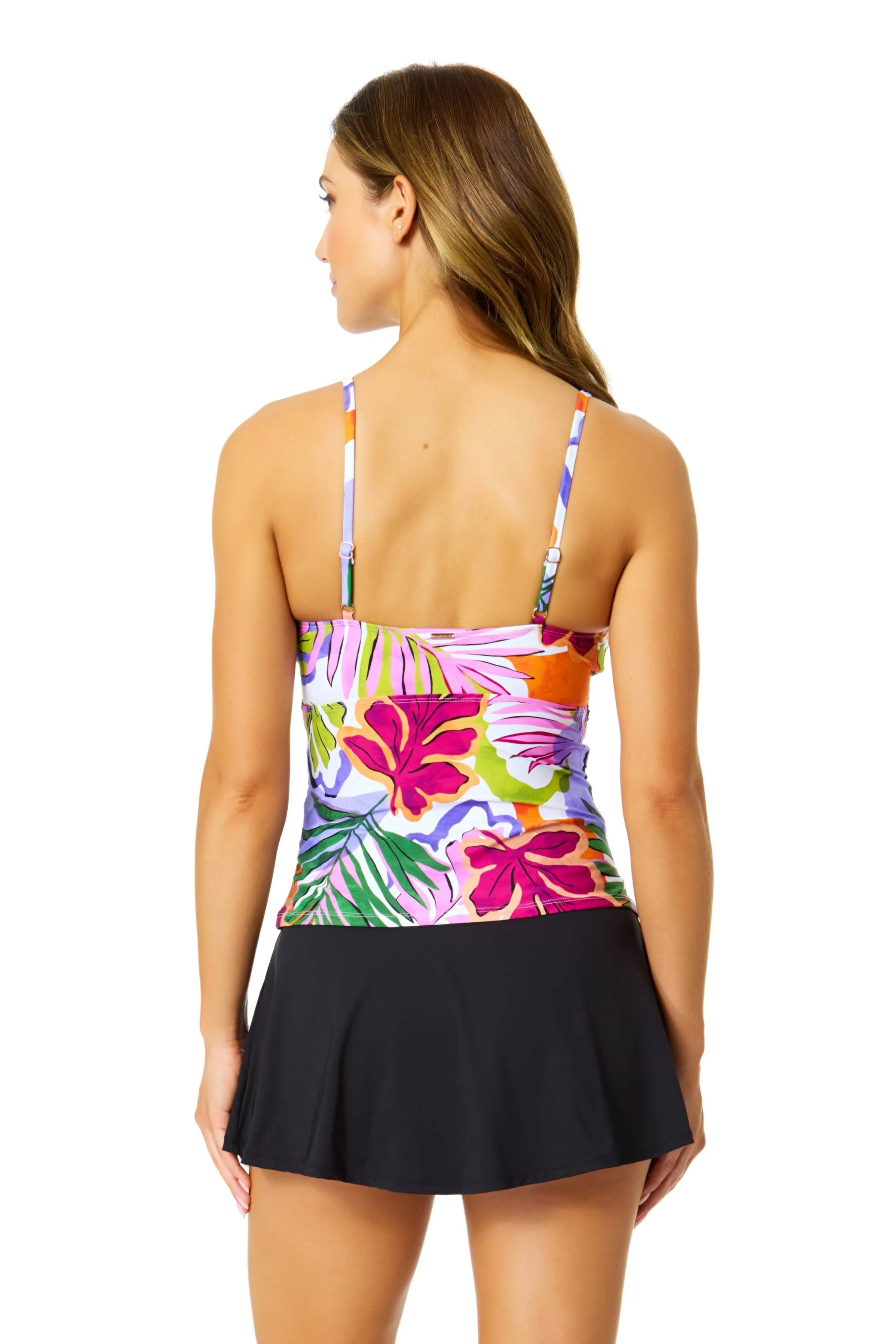 Women's Mod Tropical Hidden Underwire Drape Front Tankini Swim Top sold by Anne Cole product image thumbnail 5