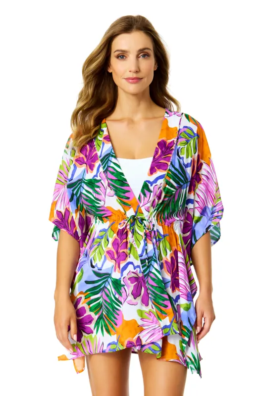 Women's Mod Tropical Tie Front Kaftan Swimsuit Cover Up sold by Anne Cole