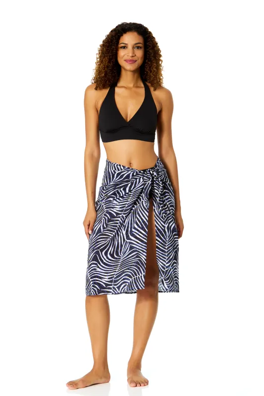 Women's Shadow Palm Tie Front Pareo Cover Up sold by Anne Cole