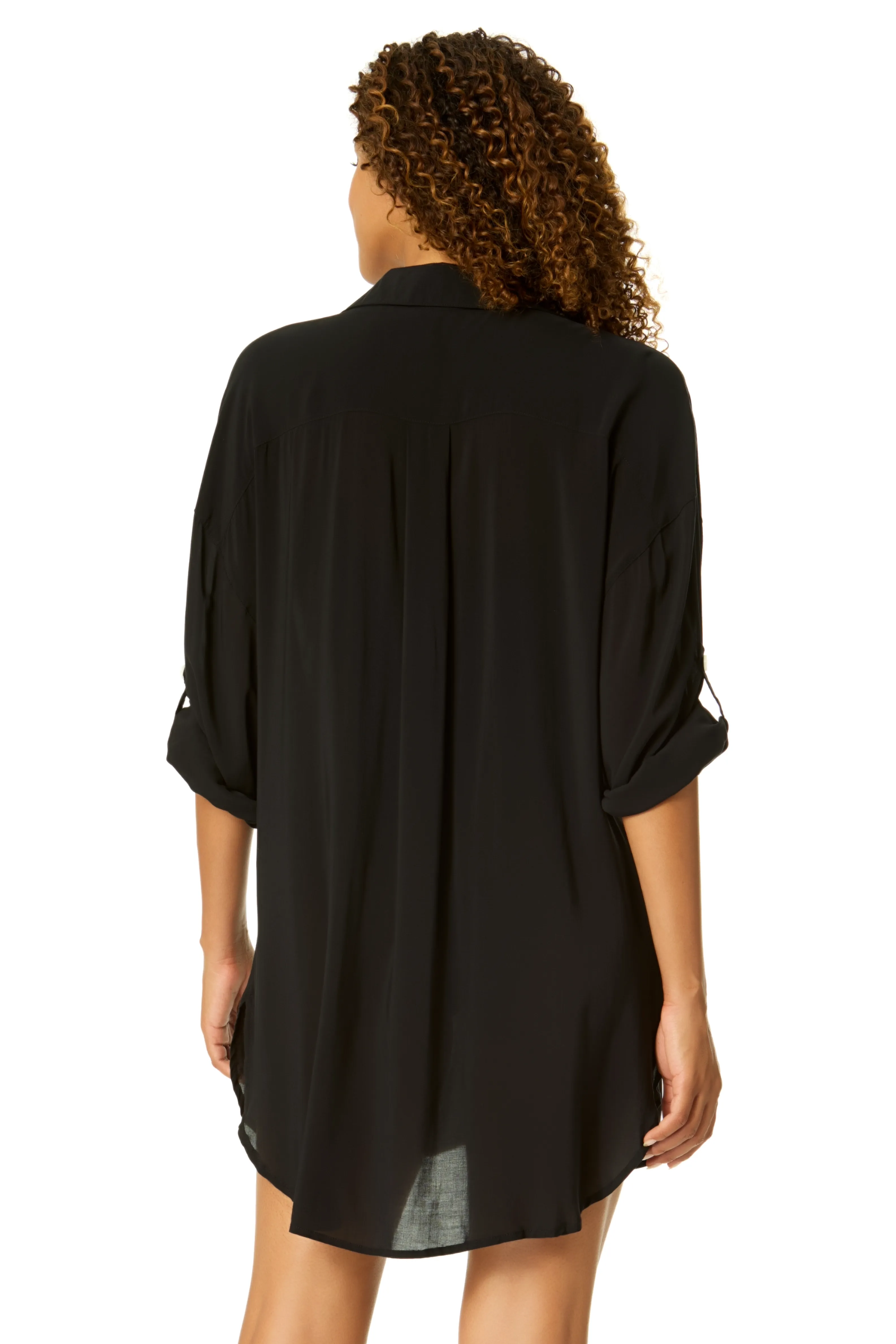 Women's Live In Color Black Button Down Shirt Swimsuit Cover Up sold by Anne Cole product image thumbnail 2