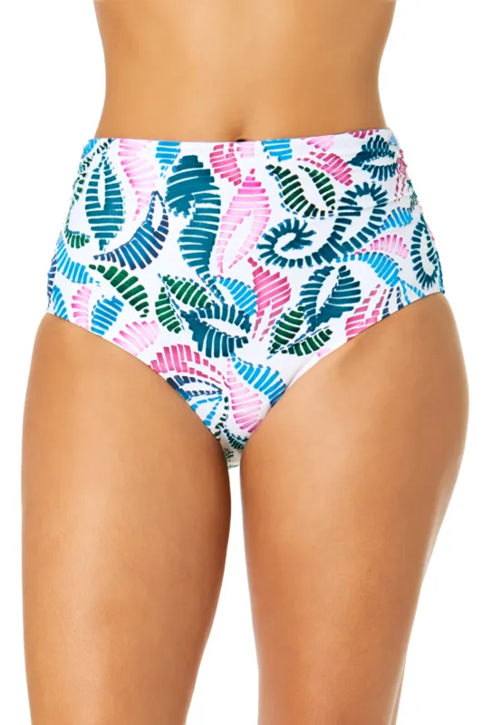 Women's Corallo Paisley Fold Over High Waist Shirred Bikini Swim Bottoms sold by Anne Cole