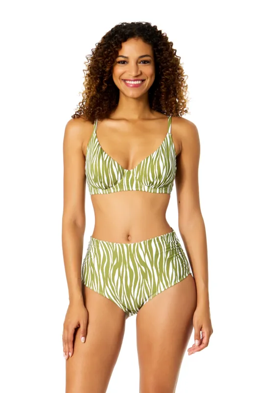 Women's Sierra Woodblock Elongated Triangle Underwire Bikini Swim Top sold by Anne Cole