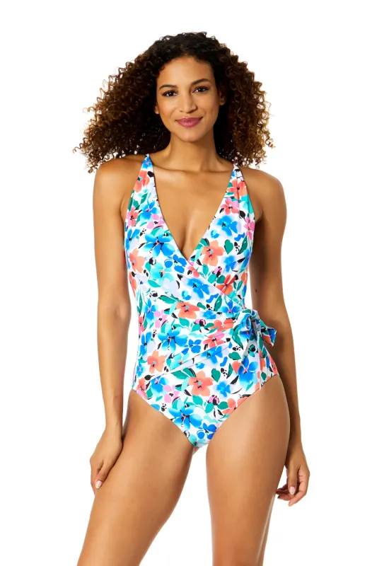 Women's Fiore Wrap Tie One Piece Swimsuit sold by Anne Cole