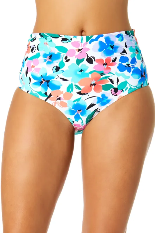 Women's Fiore Fold Over High Waist Shirred Bikini Swim Bottoms sold by Anne Cole