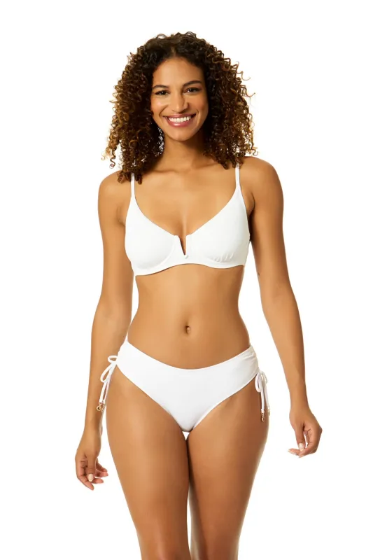 Women's Live In Color White V Wire Underwire Bikini Top made by Anne Cole