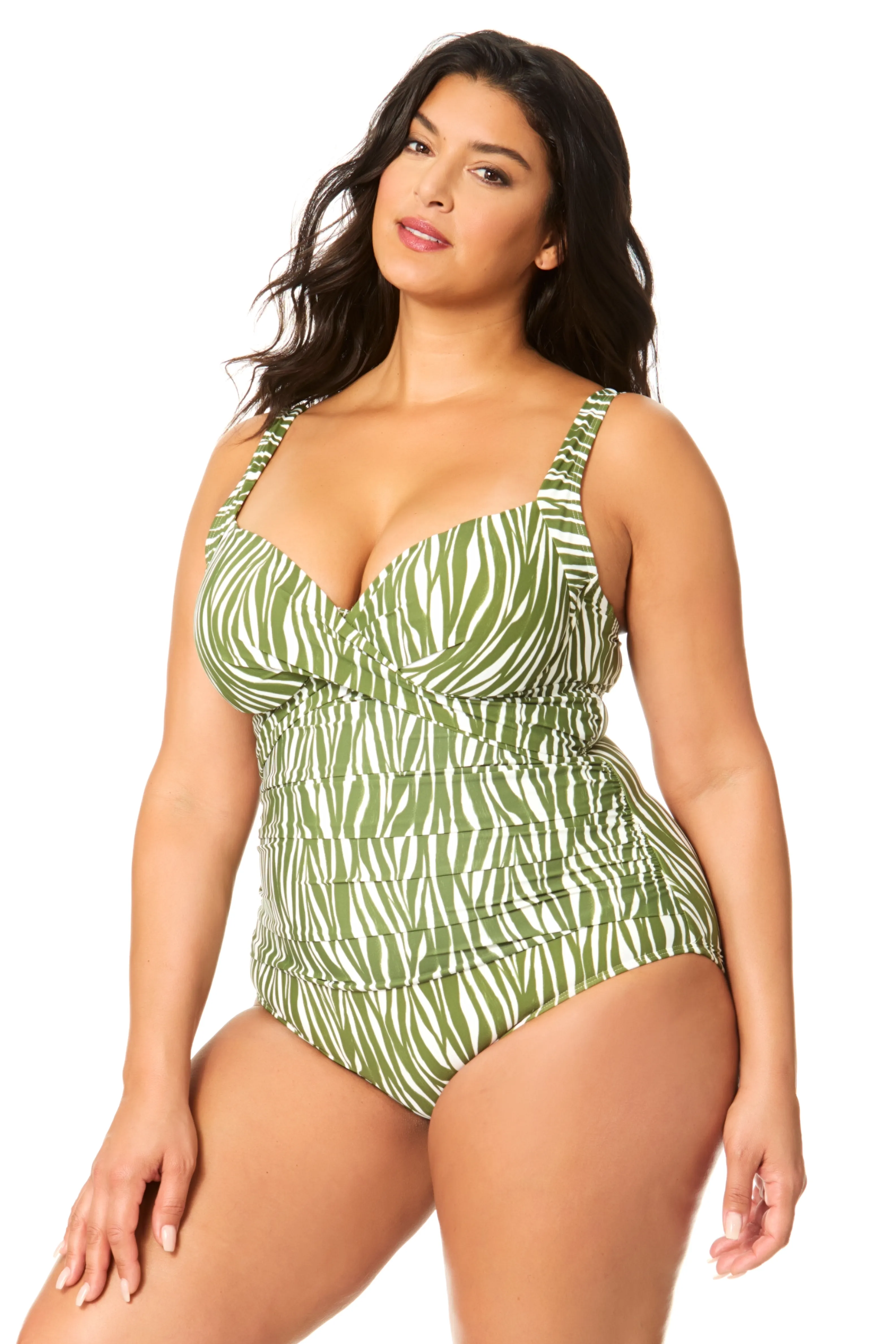 Women's Plus Sierra Woodblock Underwire Surplice One Piece Swimsuit sold by Anne Cole product image thumbnail 3