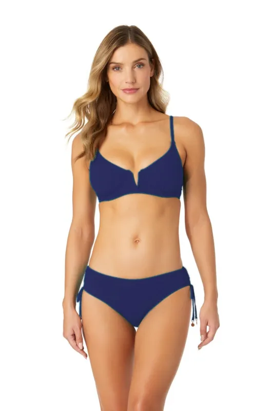 Women's Live In Color Navy V Wire Underwire Bikini Top sold by Anne Cole