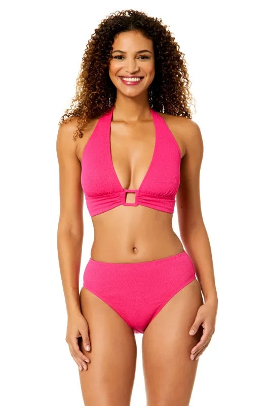 Women's Peruvian Crepe Orchid Tie Back Halter Bikini Swim Top made by Anne Cole