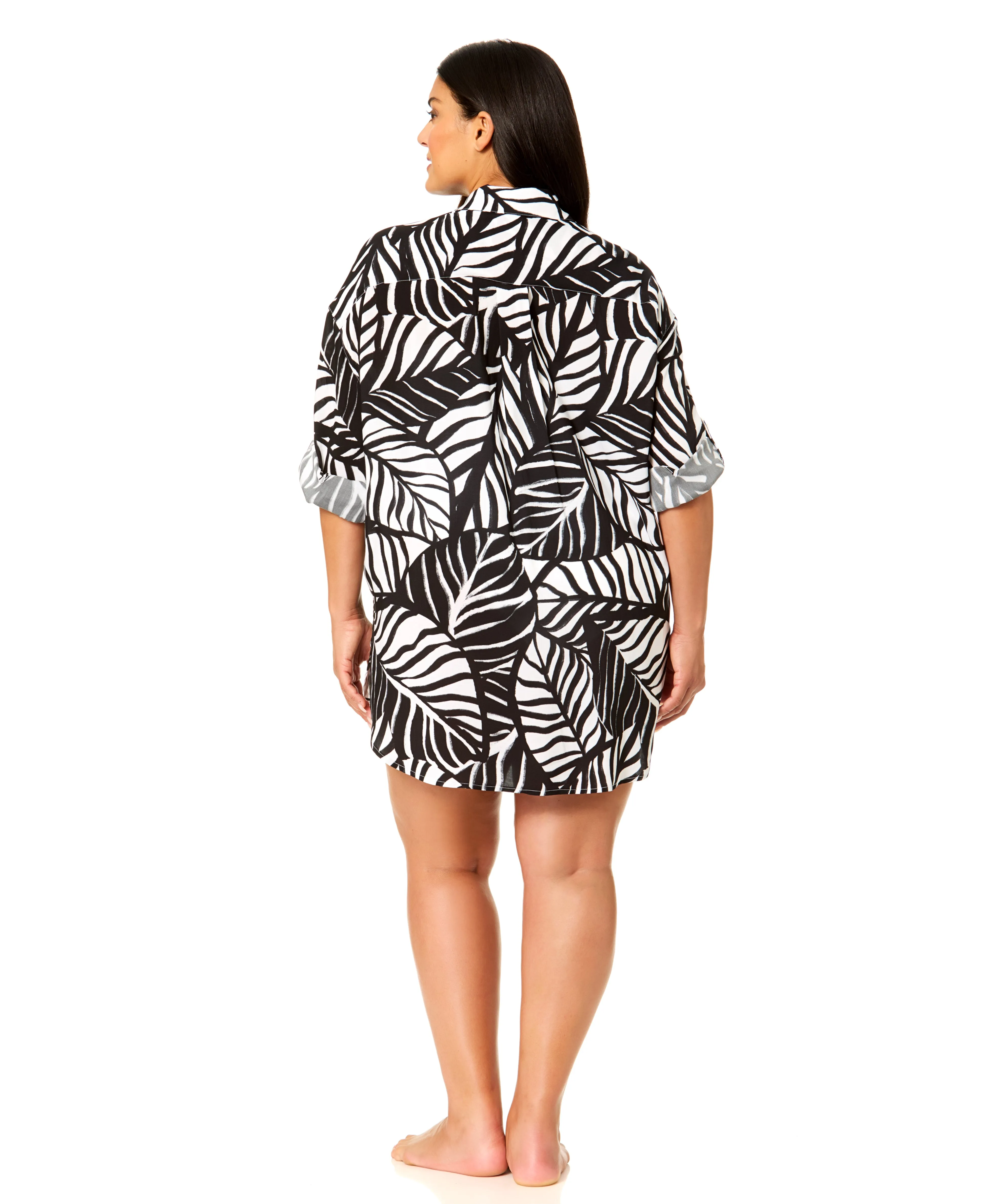 Women's Plus Bossa Nova Button Down Shirt Swimsuit Cover Up sold by Anne Cole product image thumbnail 2