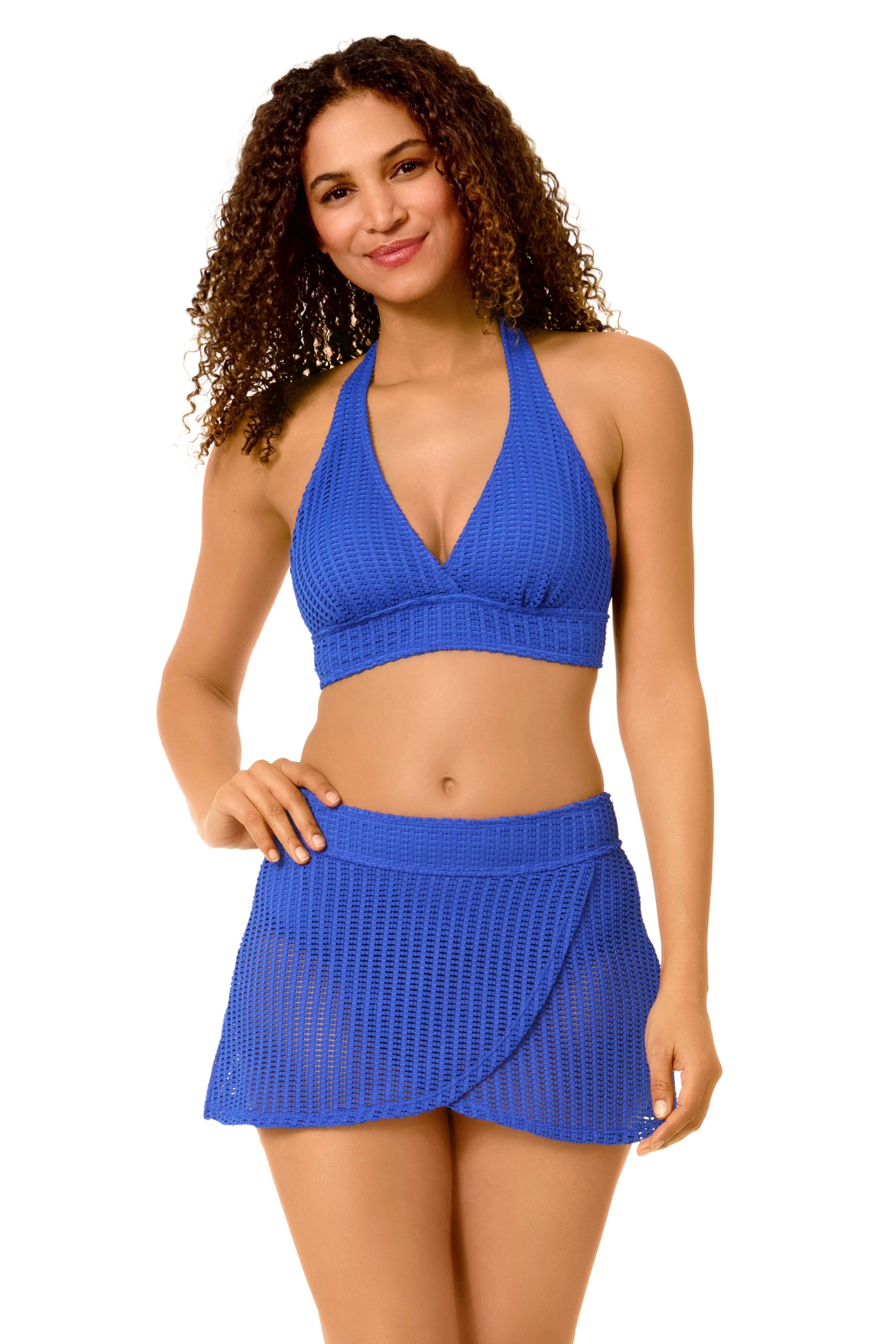 Women's Live In Color Textured Cobalt Halter Bikini Top sold by Anne Cole product image thumbnail 5