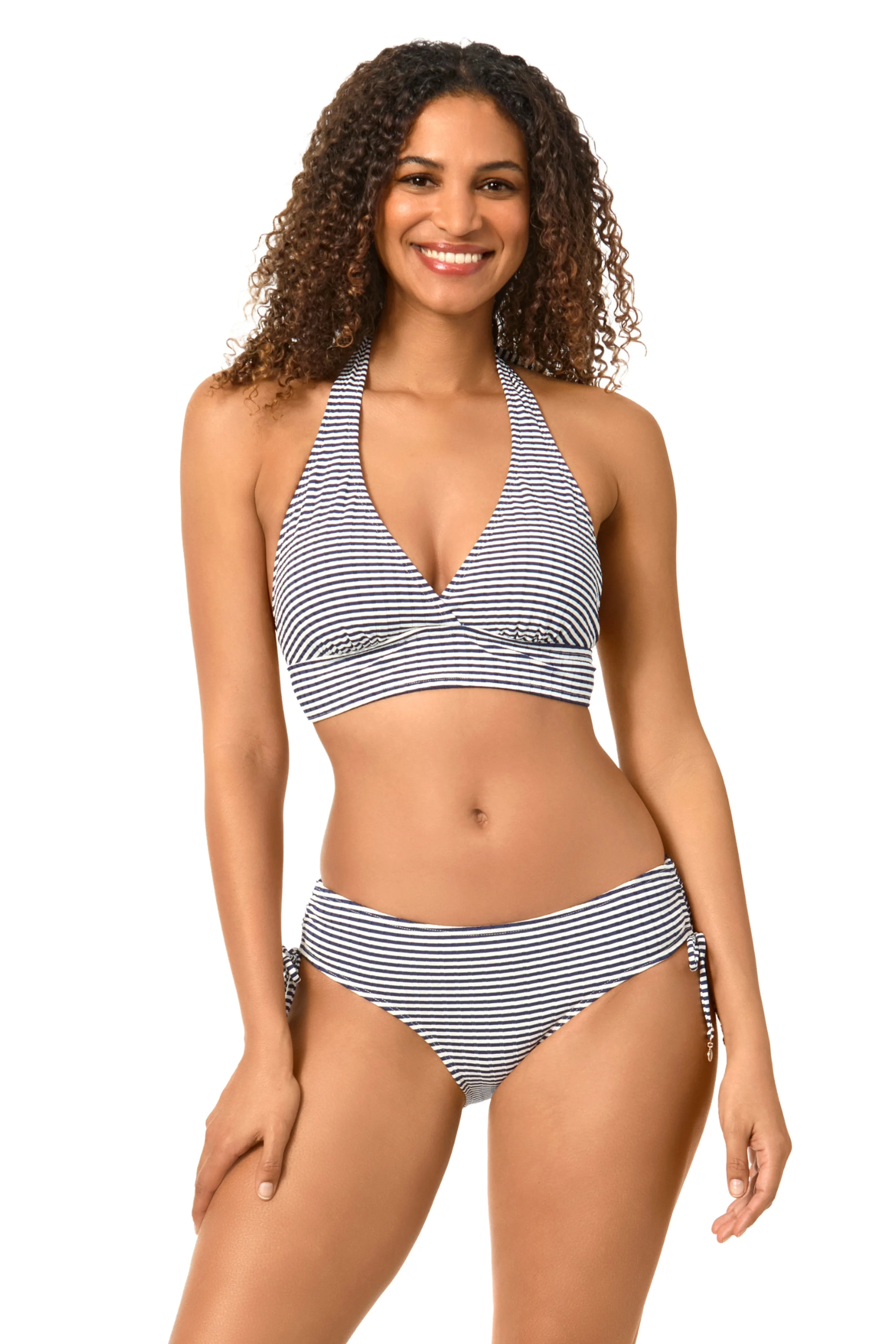 Women's Textured Marine Stripe Halter Bikini Top sold by Anne Cole