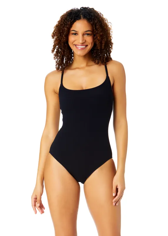 Womens' Live In Color Classic Lingerie Textured Maillot One Piece Swimsuit sold by Anne Cole