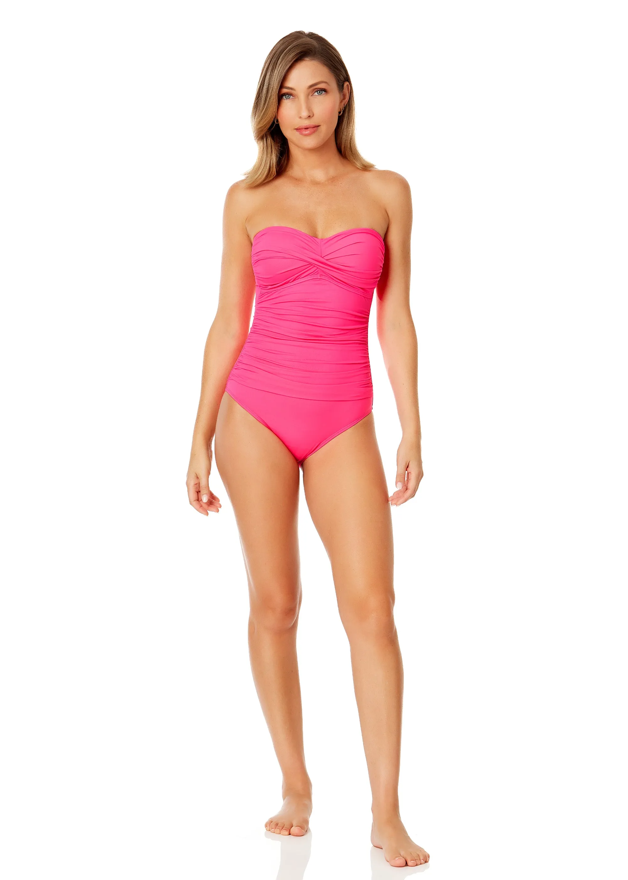 Women's Live In Color Twist Front Shirred One Piece Swimsuit sold by Anne Cole product image thumbnail 3