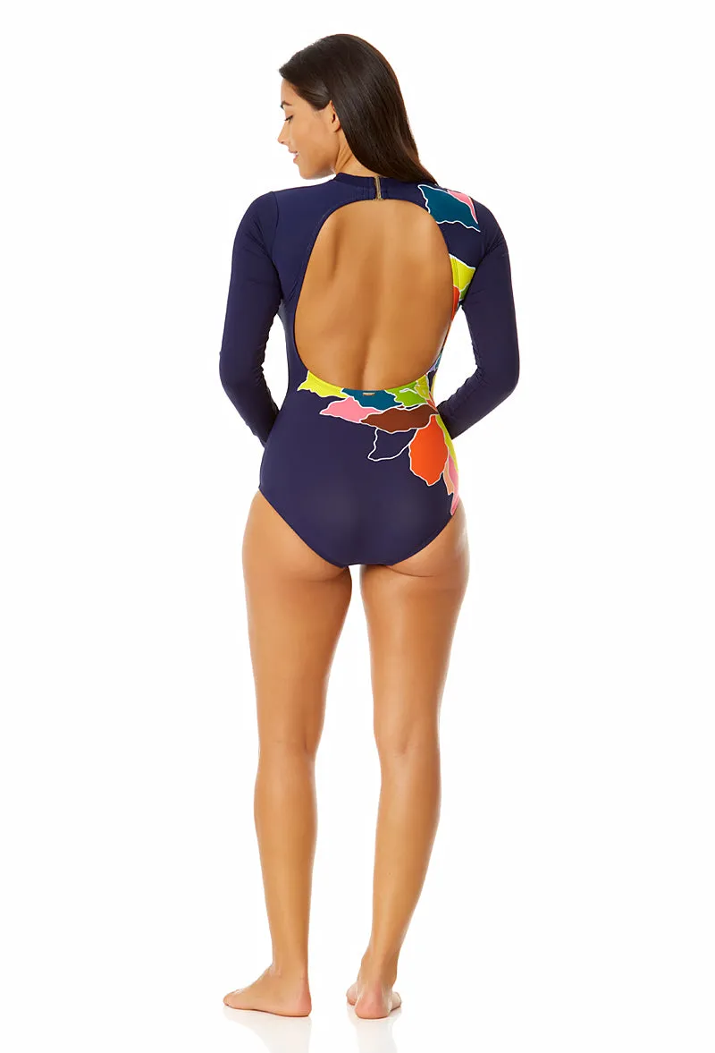 Anne Cole - Women's Long Sleeve Open Back One Piece Rash Guard Swimsuit sold by Anne Cole product image thumbnail 3