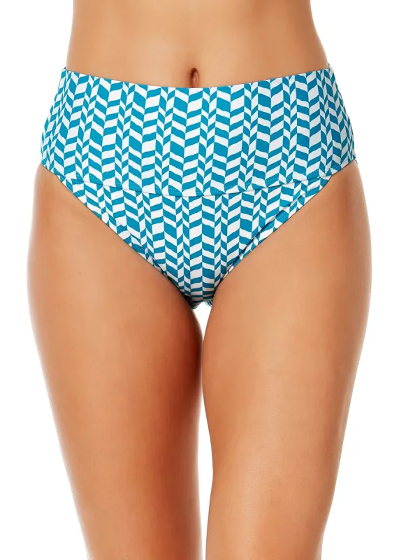 Women's Ripple Geo Soft Band High Waist Swim Bottom sold by Anne Cole