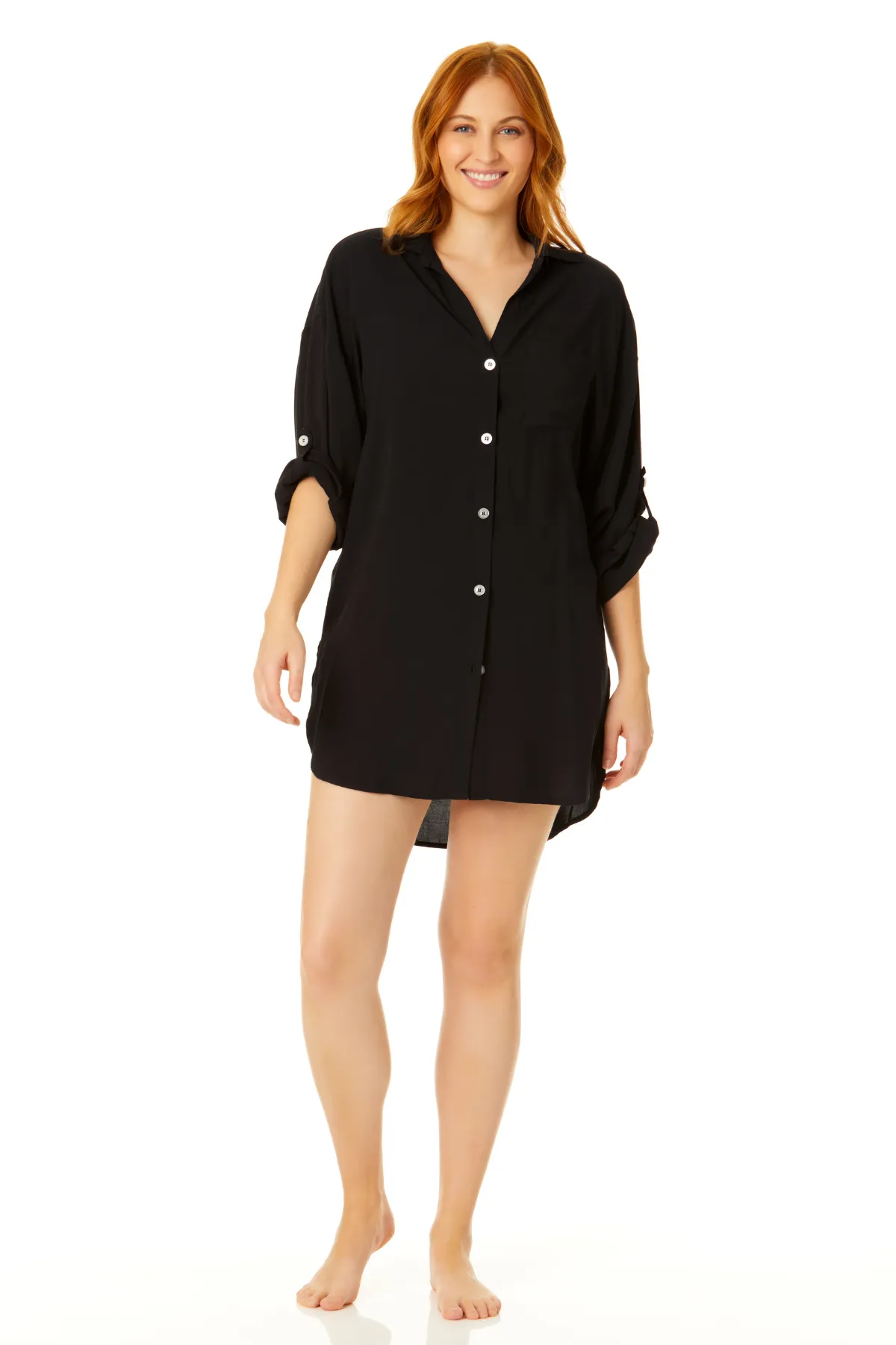 Anne Cole Plus - Women's Button Down Shirt Swimsuit Cover Up sold by Anne Cole product image thumbnail 3