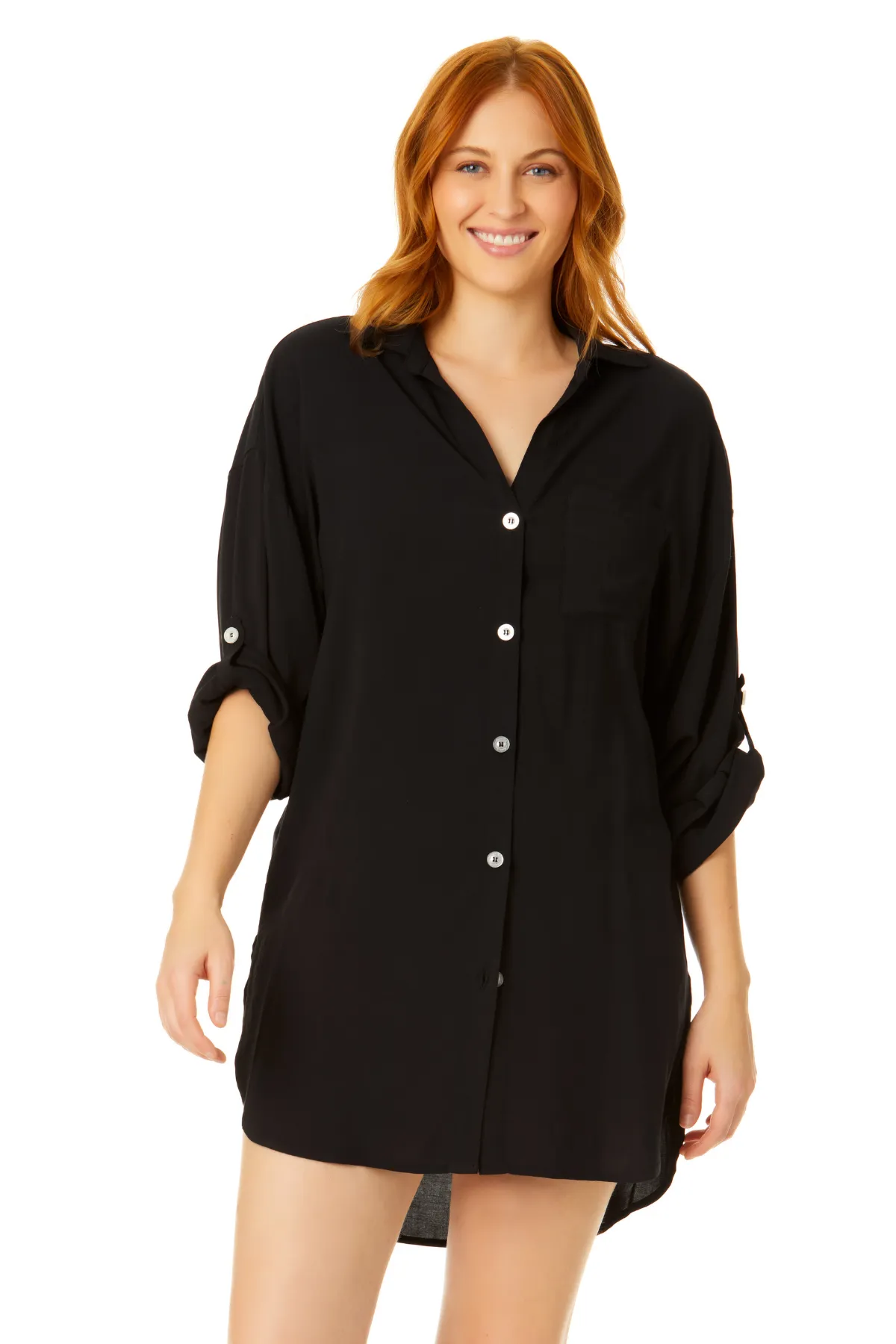 Anne Cole Plus - Women's Button Down Shirt Swimsuit Cover Up sold by Anne Cole