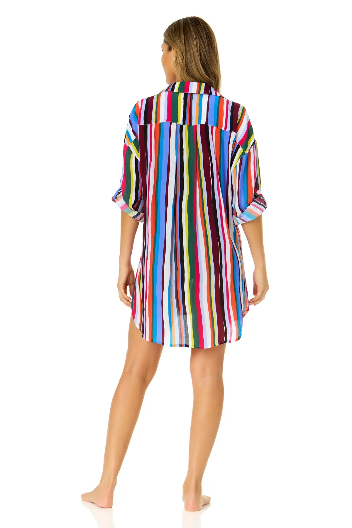 Women's Easy Breezy Stripe Button Down Shirt Swimsuit Cover Up sold by Anne Cole product image thumbnail 5