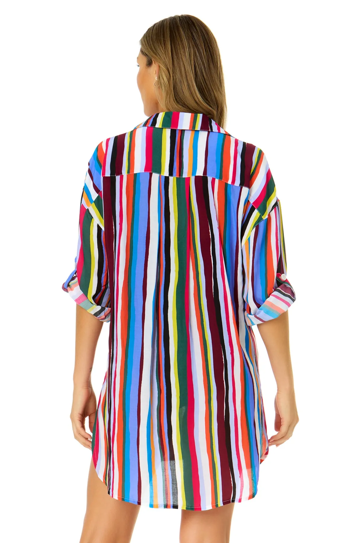 Women's Easy Breezy Stripe Button Down Shirt Swimsuit Cover Up sold by Anne Cole product image thumbnail 2