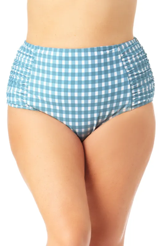 Anne Cole Plus - Shirred High Waist Tummy Control Bottom sold by Anne Cole
