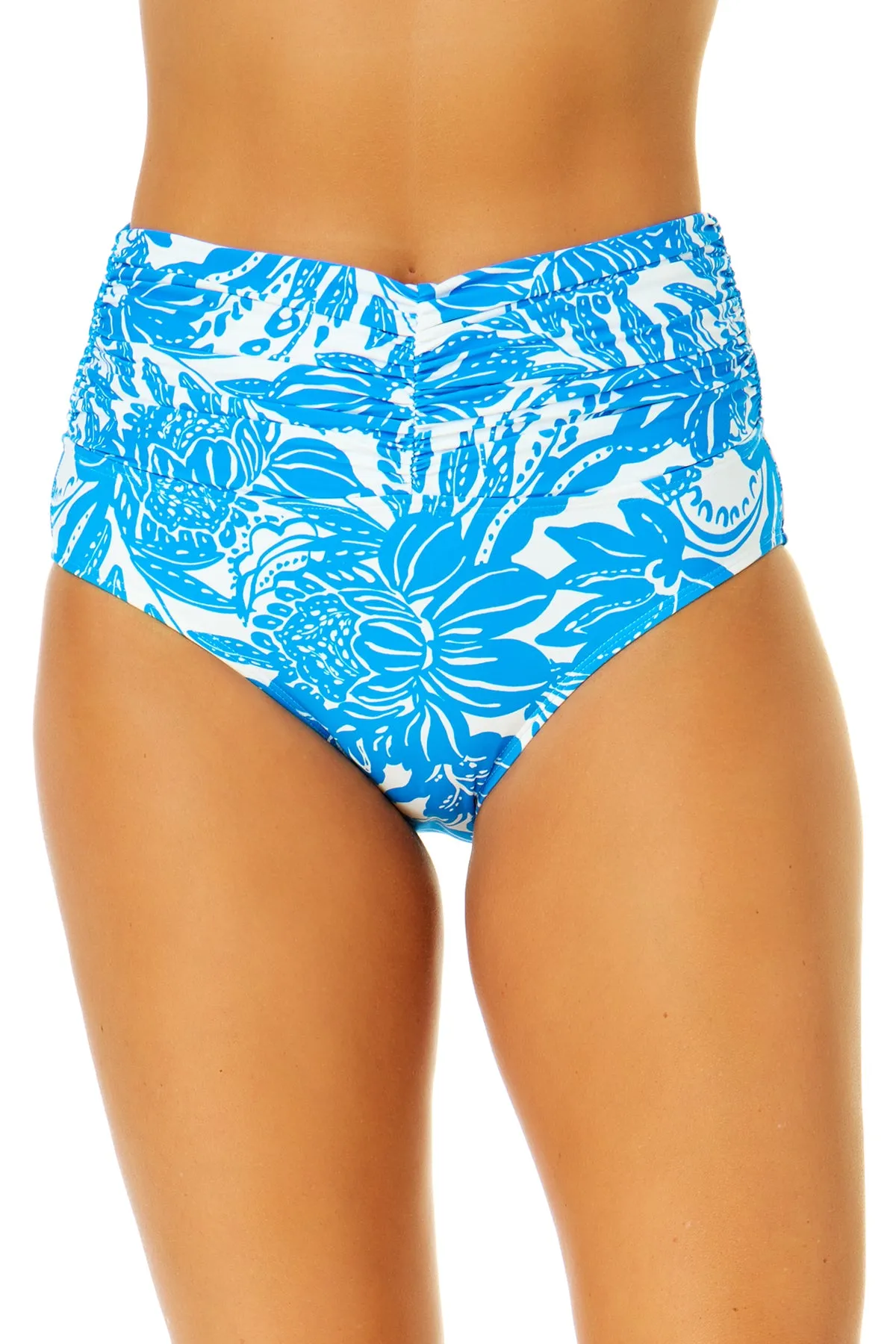 Women's Midnight Floral Shirred Waistband Bikini Swim Bottom sold by Anne Cole